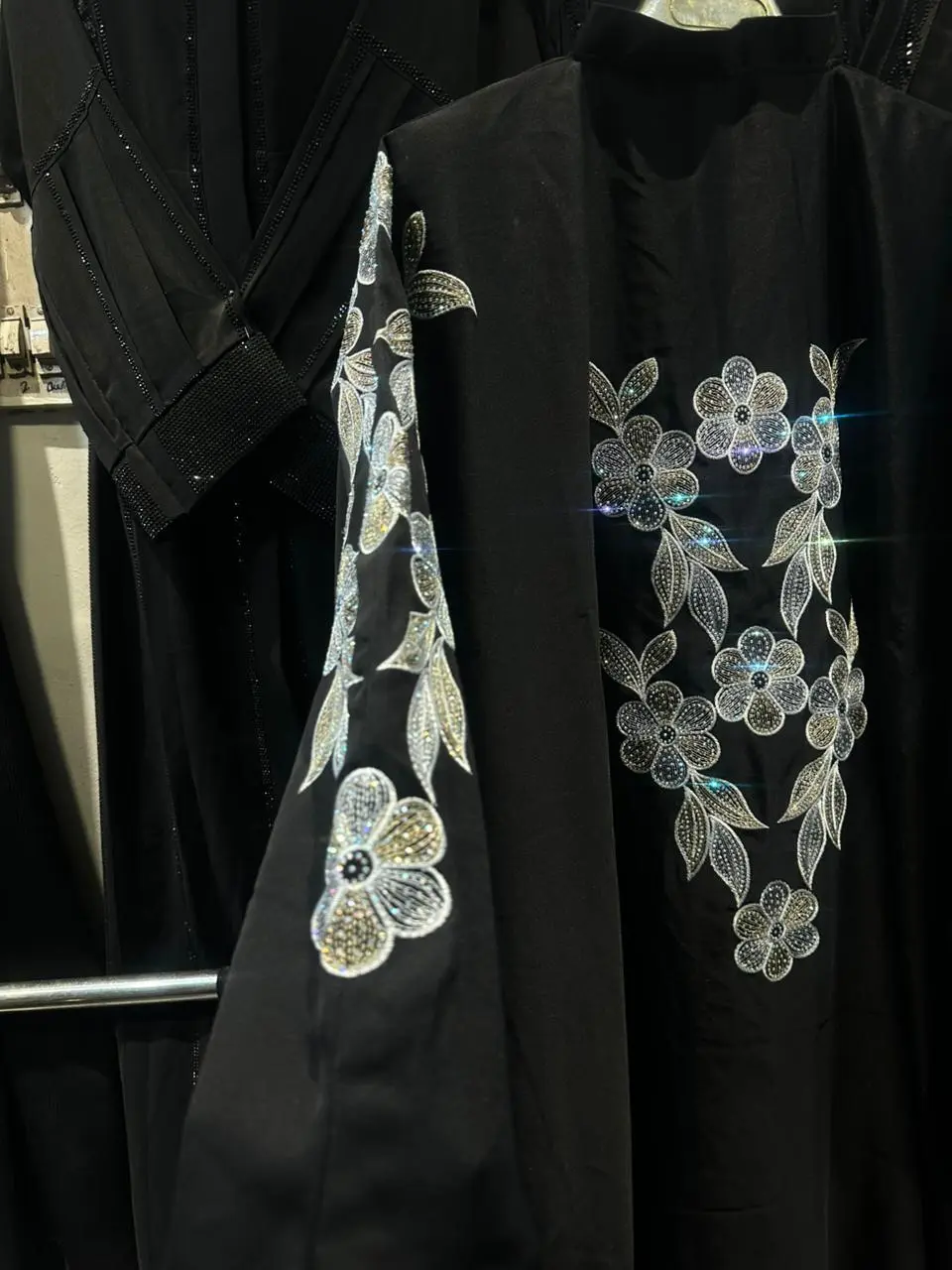 Classic Flared Nida Black Abaya - Style 13