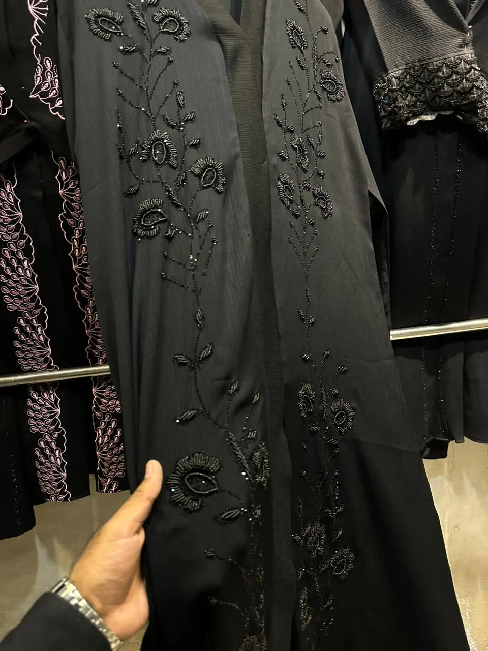 Minimalist Casual Nida Black Abaya - Style 9